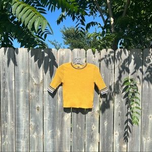 Yellow Cotton Candy LA Sweater Crop Top